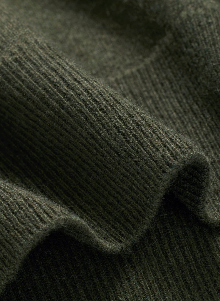 Lightweight 100% Cashmere Crewneck - Dark Green