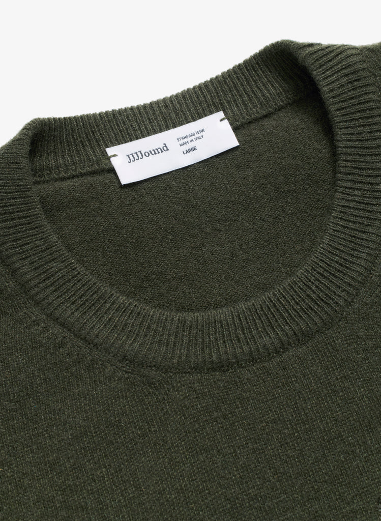 Lightweight 100% Cashmere Crewneck - Dark Green