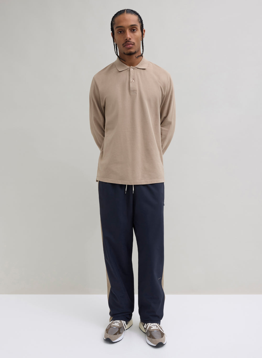 Panel Tracksuit Bottom - Navy/Taupe