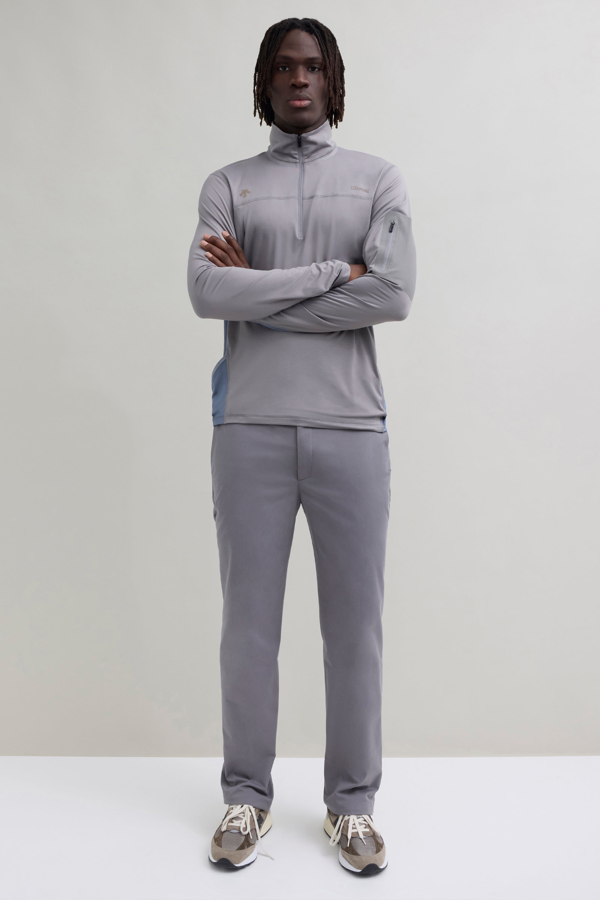 JJJJound Descente Quarter Zip Shirt - Light Grey