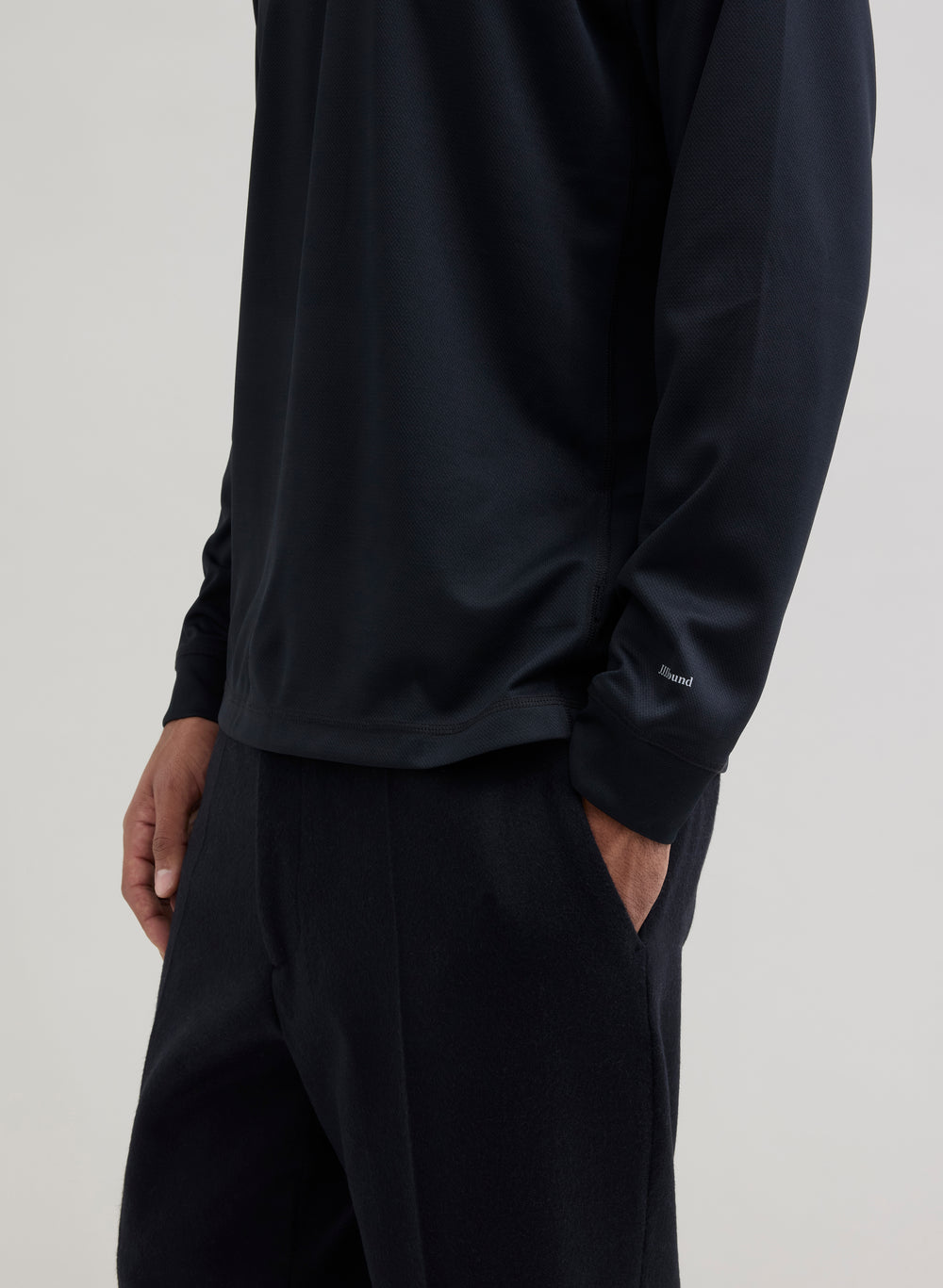 Heavy Wool Trousers Wide - Black