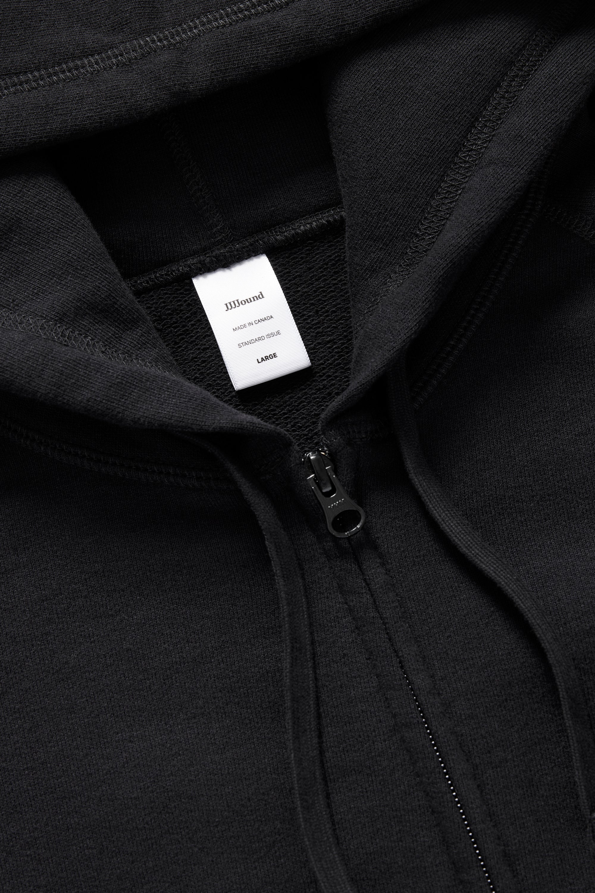 70s Hooded Zip Sweatshirt - Black French Terry