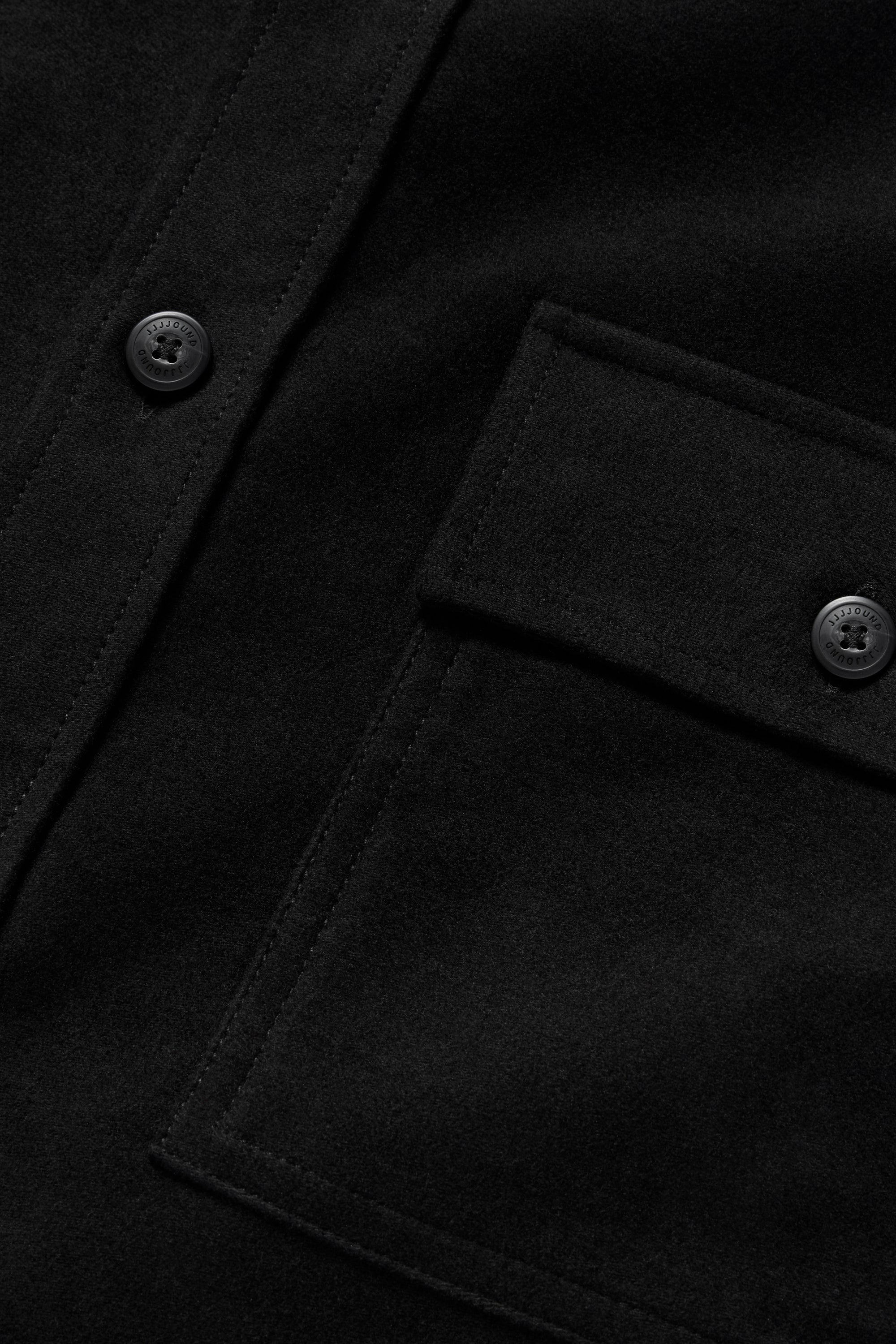 Lined Moleskin Overshirt - Black