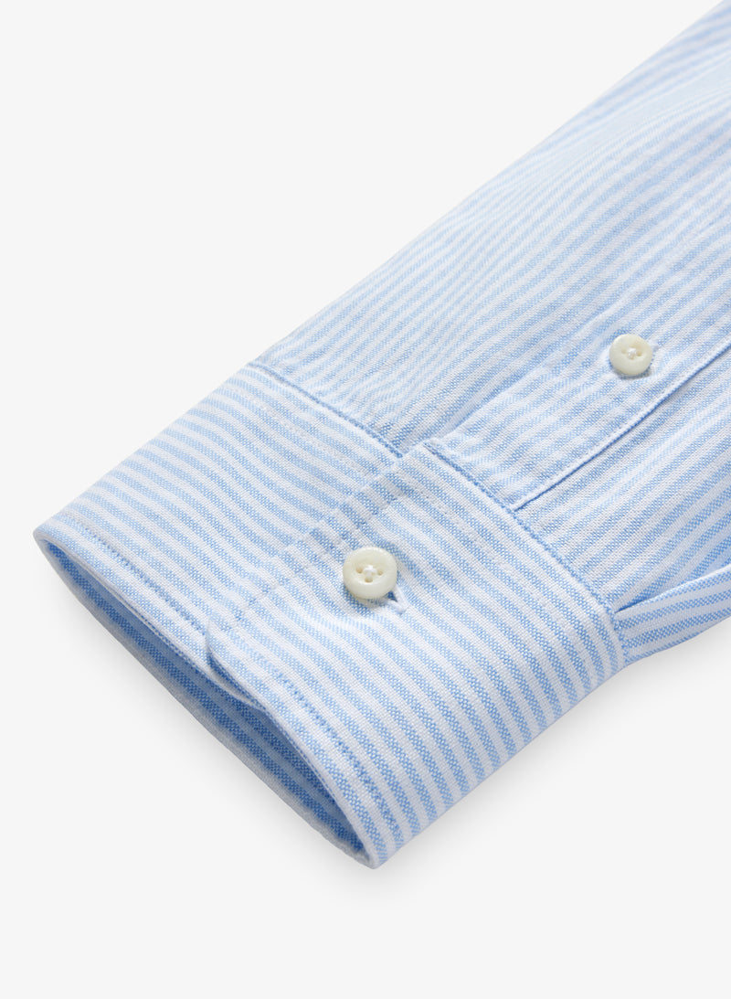 Lightweight Oxford - White/Blue Stripes