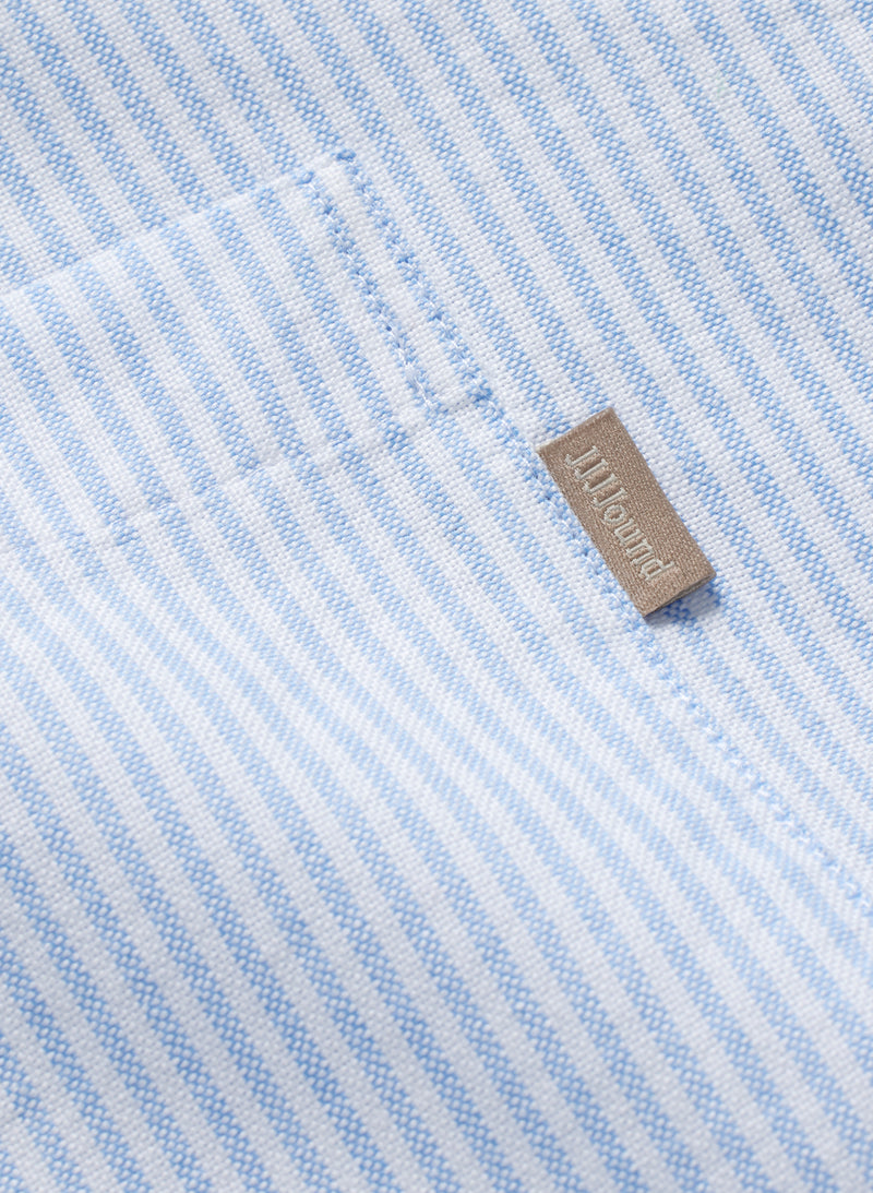 Lightweight Oxford - White/Blue Stripes