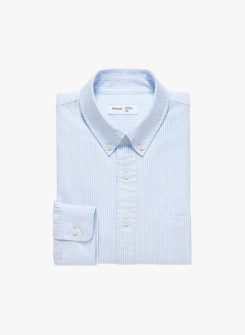 Lightweight Oxford - White/Blue Stripes