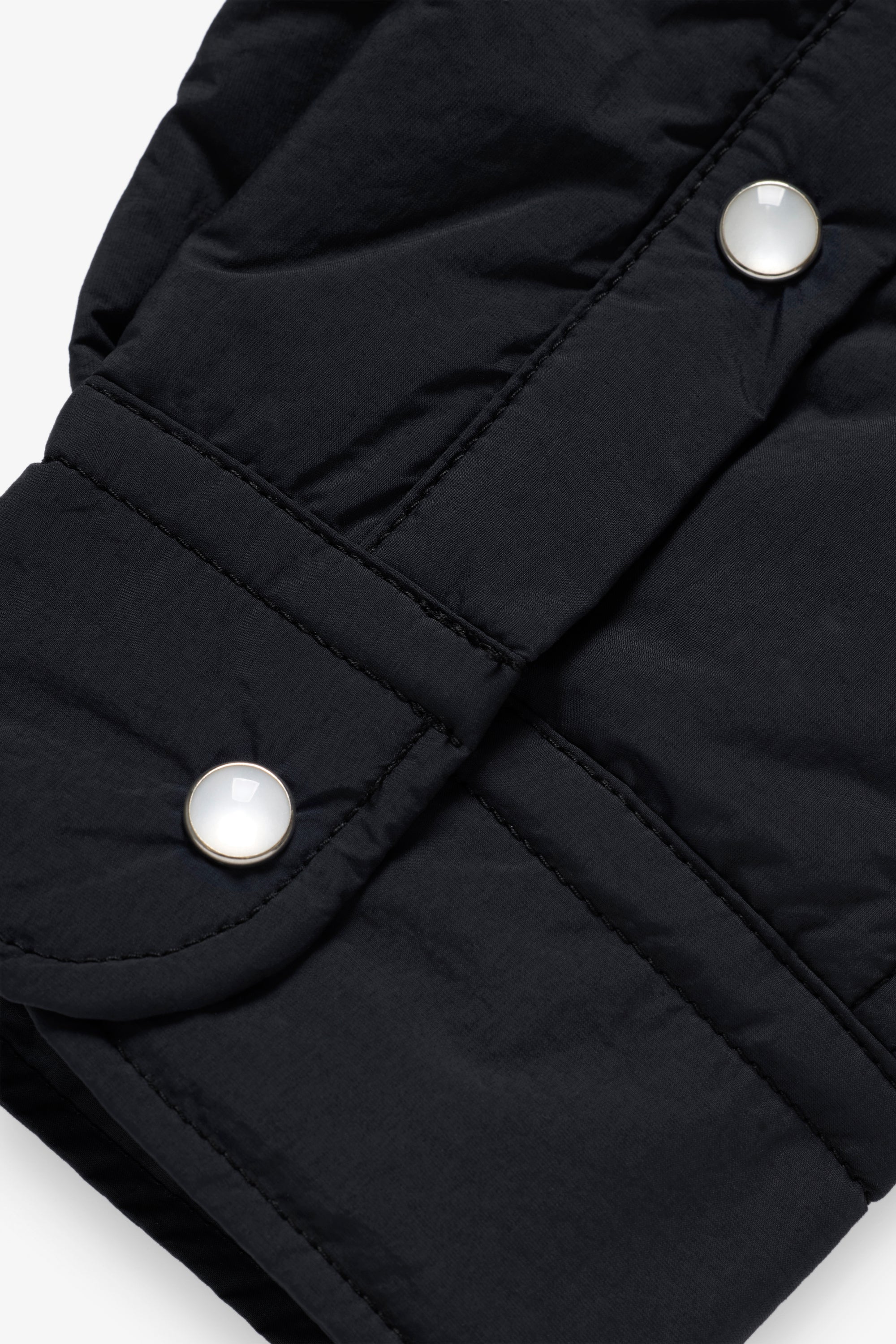 Padded Nylon Overshirt - Black