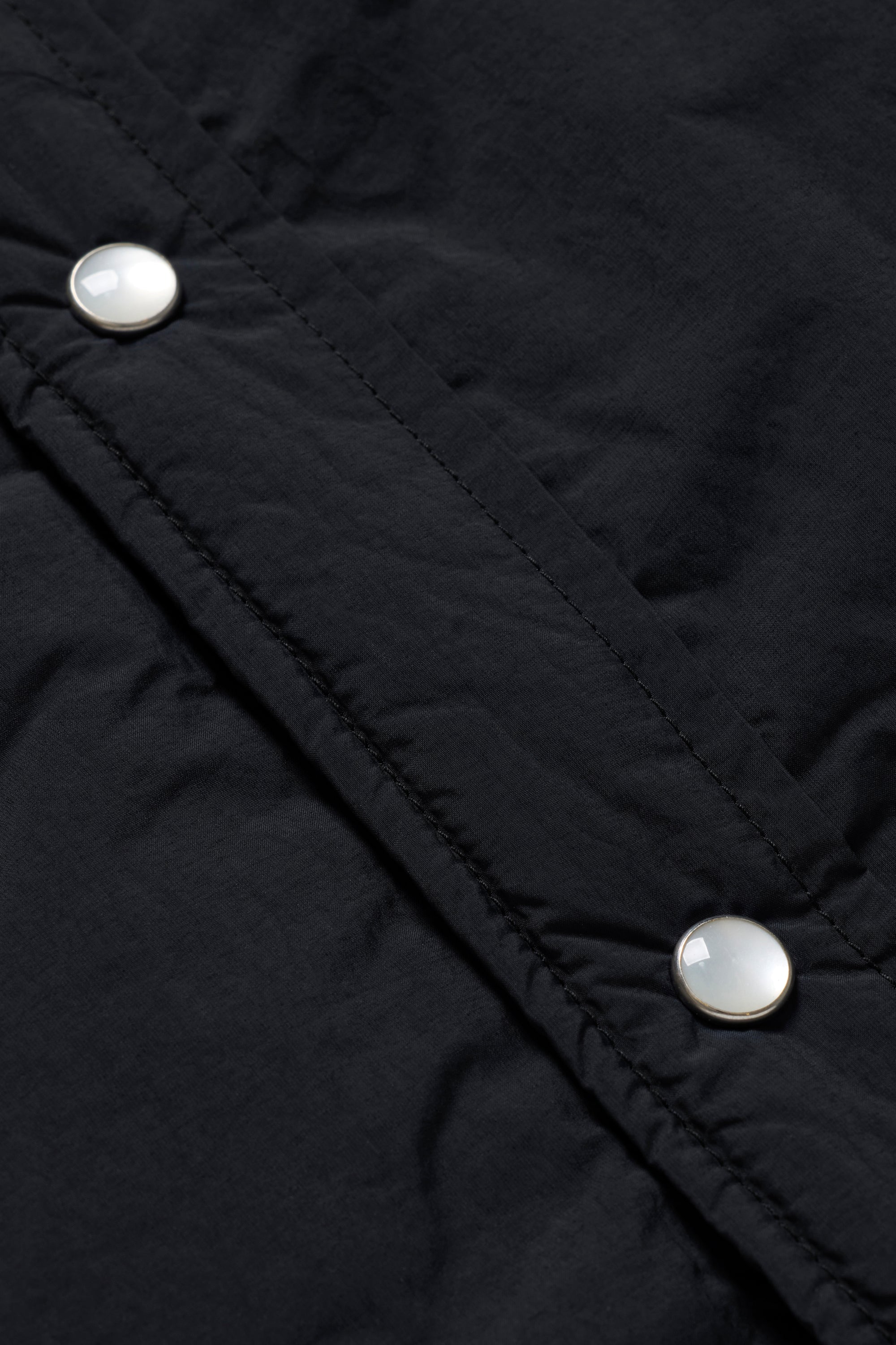 Padded Nylon Overshirt - Black