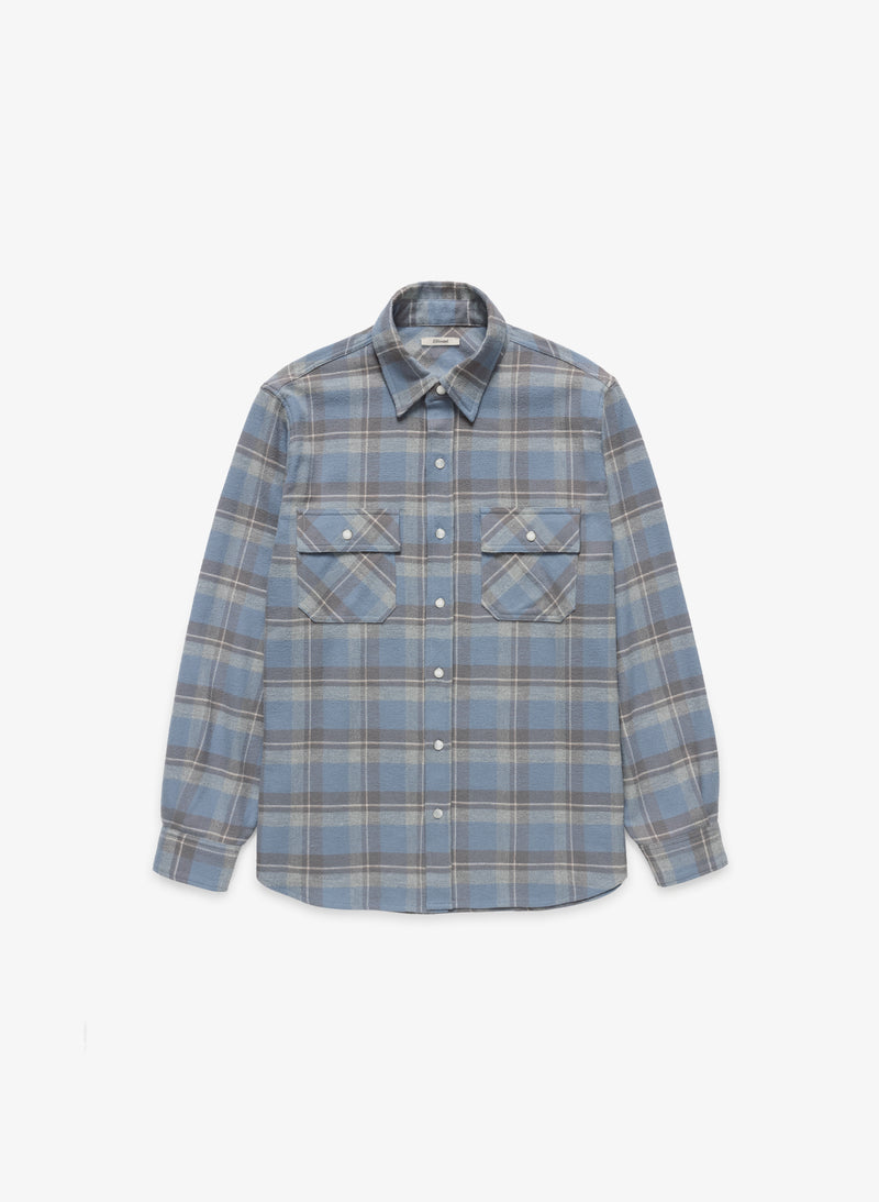 Plaid Flannel Shirt - Storm Blue