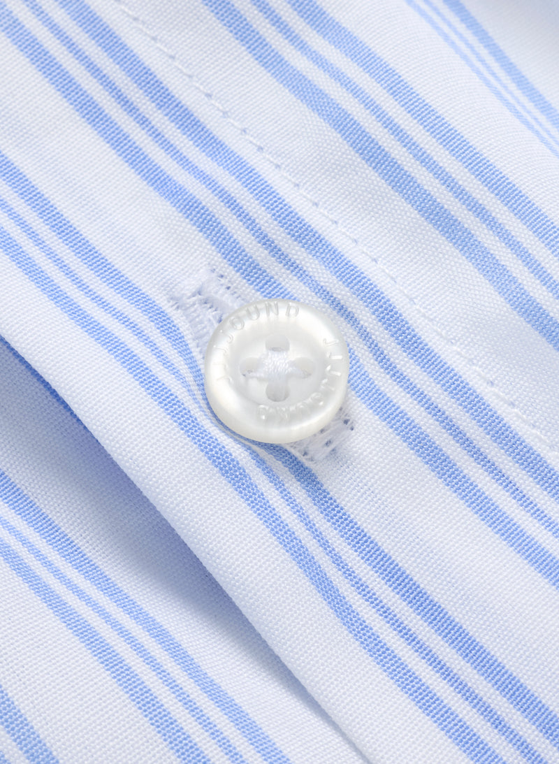 Poplin Boxer Short - White/Blue Stripes