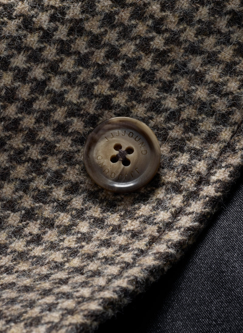 Relaxed Wool Jacket - Brown Houndstooth