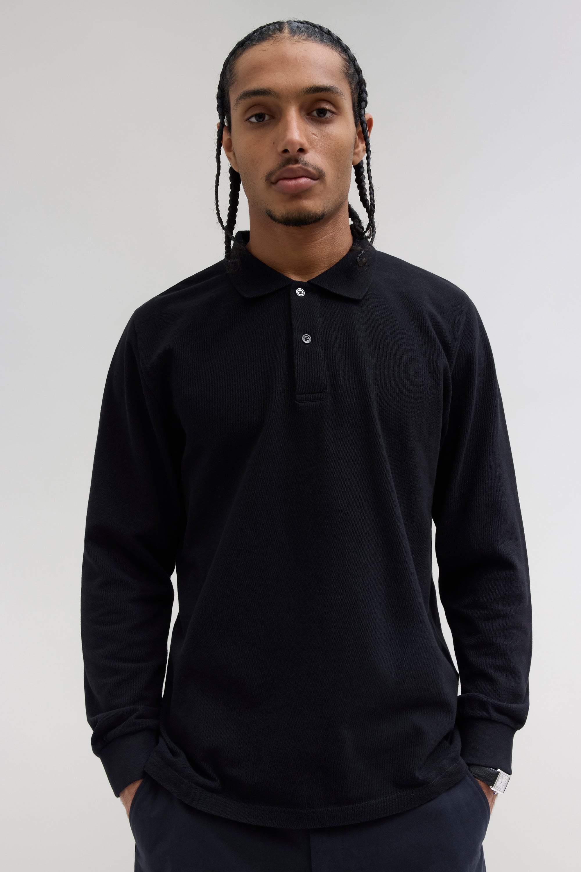 Longsleeve Polo Shirt - Black