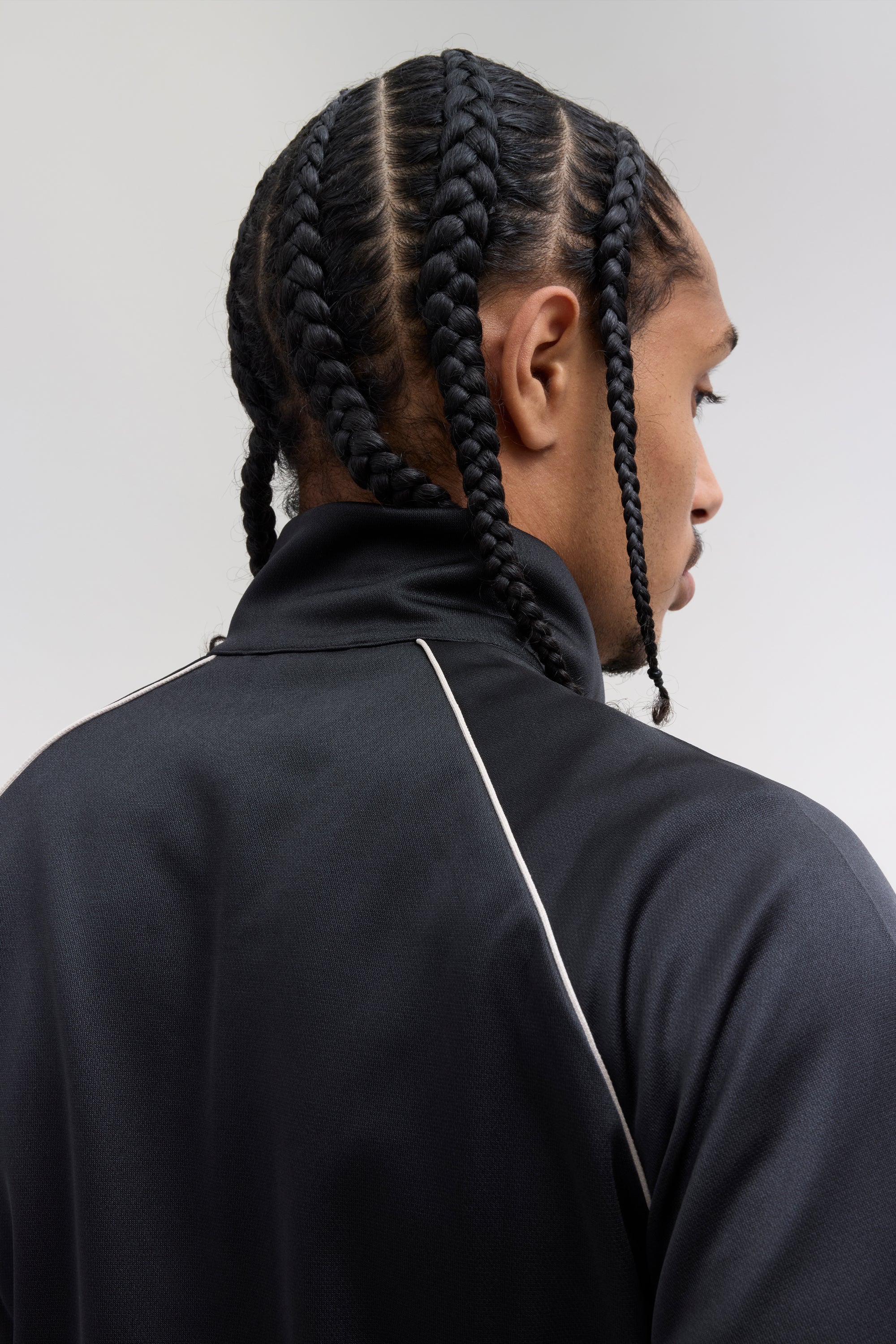 Relaxed Tricot Track Top - Black