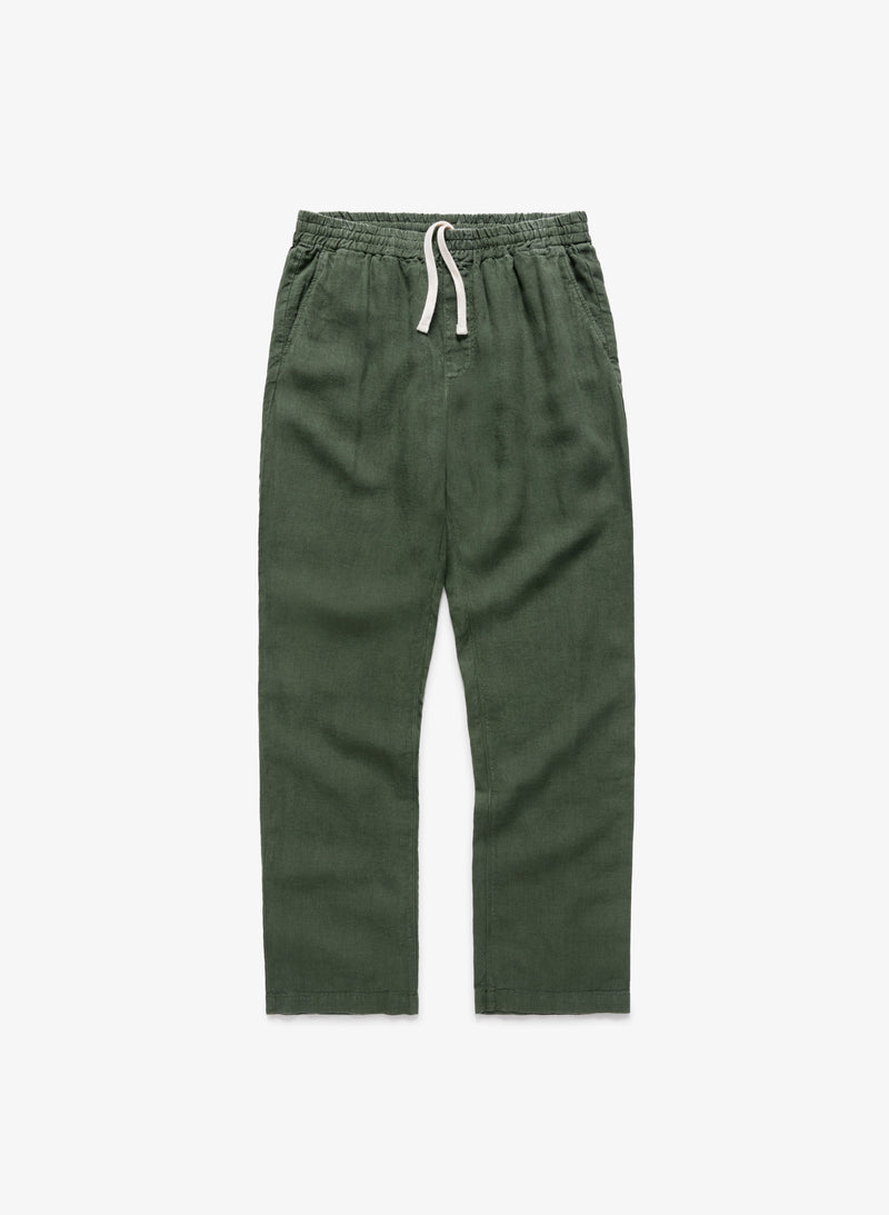 Weekend Linen Pants - Forest Green