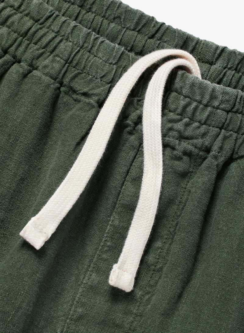 Weekend Linen Shorts - Dark Green