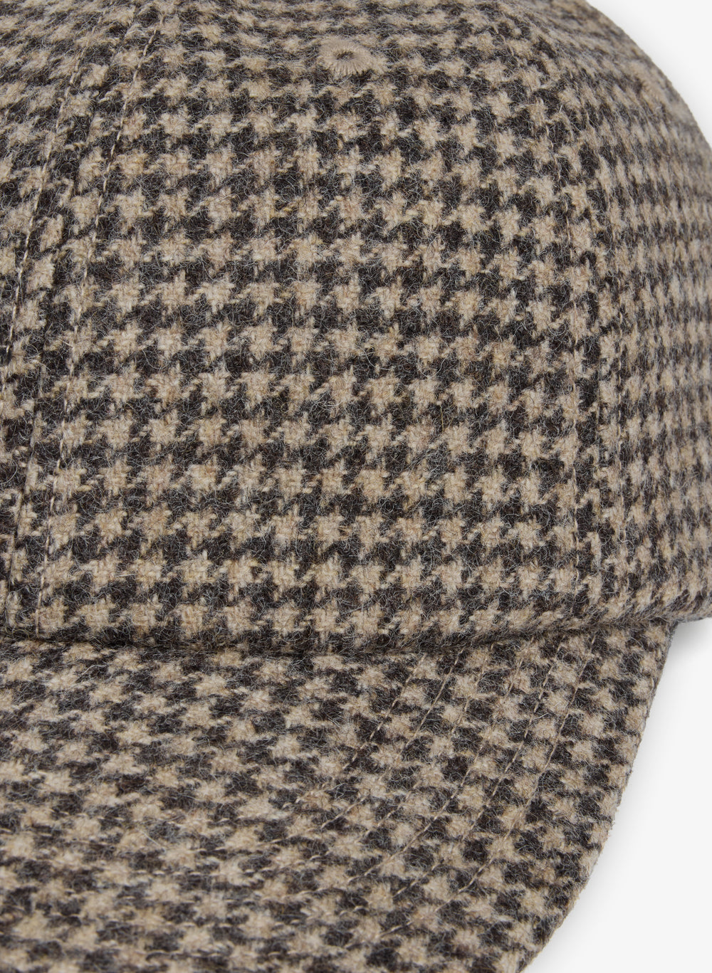 Weekend Wool Cap - Brown Houndstooth